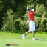 Varisty golfer Ben Stickney hits his tee shot on the first hole at the Langdon course.