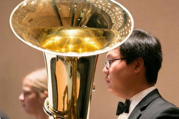 A desire to pursue music in college leads senior Penn Armstrong to seek funding so he purchase a tuba.