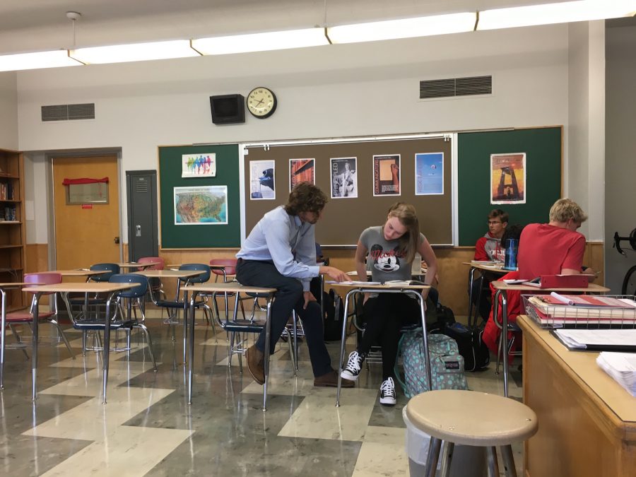 With over 70 percent of the student body out of the school, classrooms were largely empty, though students who stayed still received instruction, such as in Sam Wilsons first period class.