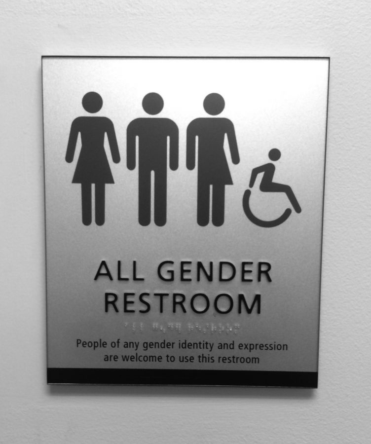 Many public institutions in Portland have switched to gender-neutral facilities, such as this one at Portland Community College Sylvania Campus.