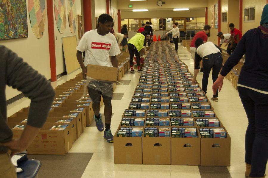 Last year, the Black Student Union partnered with the Alumni Association to pack almost 500 boxes of food.