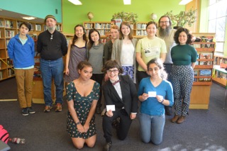 Last years Lincoln poetry slam participants. Winners of the school slam move on to represent Lincoln at a citywide slam.