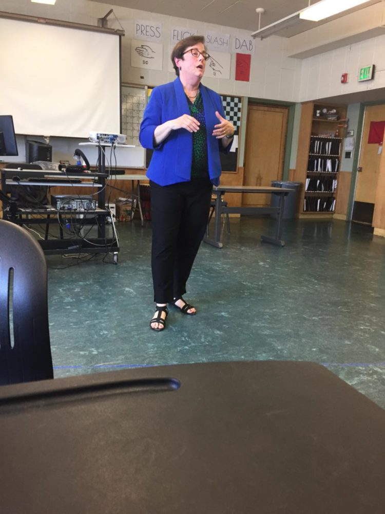 Judge Susan Graber speaks to students on May 23.