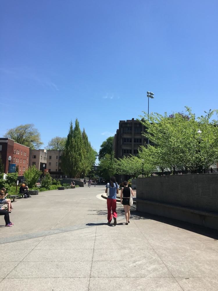 Students walk at Portland State University. Choosing a college can be one of the toughest choices a person makes in their life.