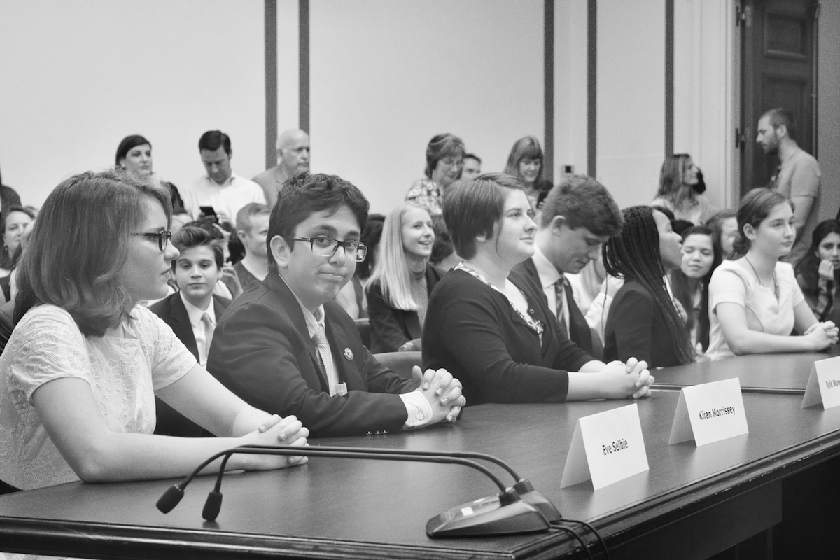 Junior Kiran Morrissey (second from left, facing camera) prepares to compete at Nationals in Washington, D.C. in April 2016. He says of Con Team, “the tradeoffs were worth the sacrifices.”