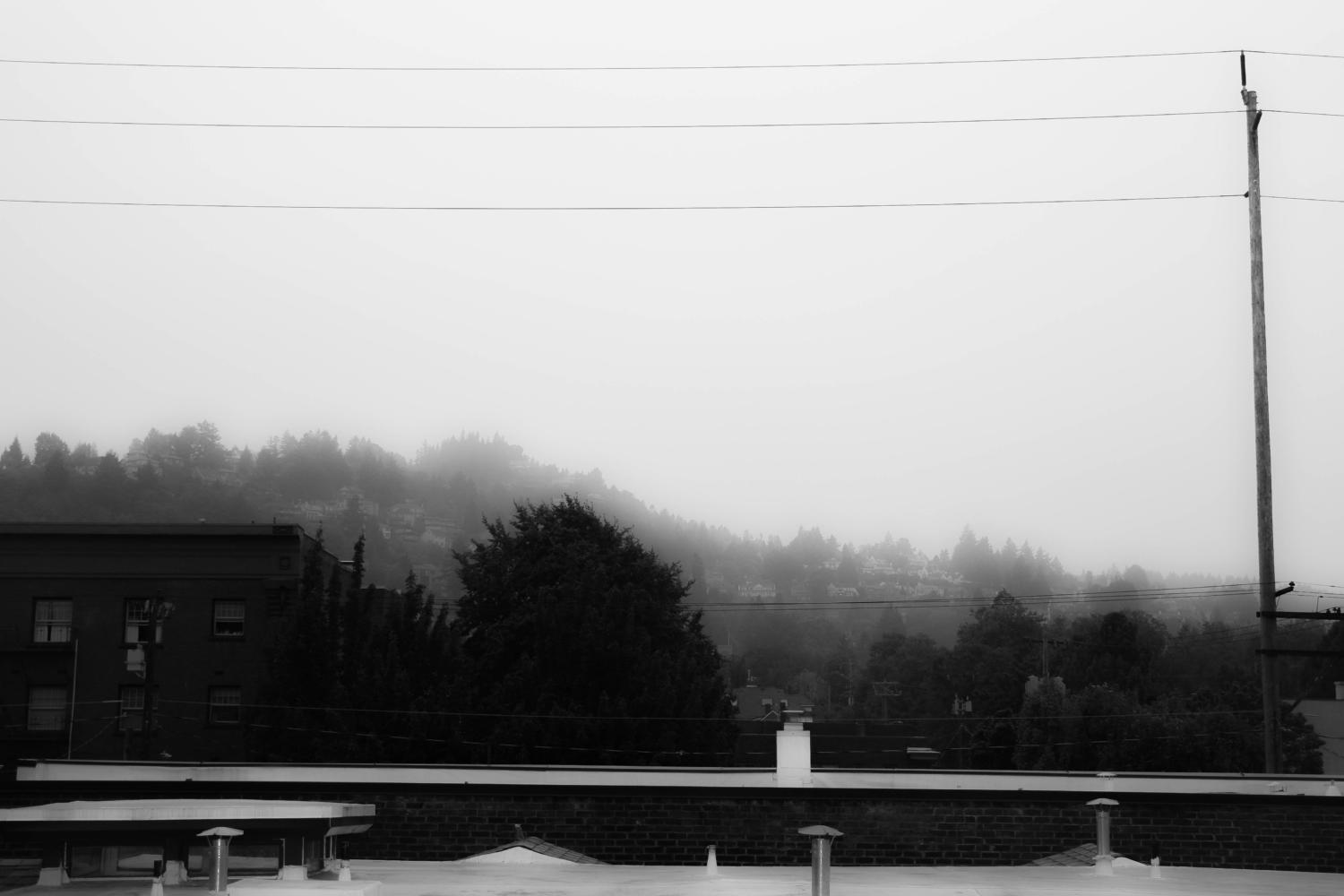 Smoke sits over the West Hills on Sept. 5, the day when PPS decided on an early release and cancelled sports events.