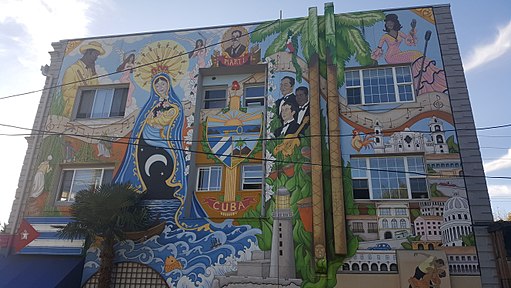 Mural of La Virgen de Caridad at Pambiche.