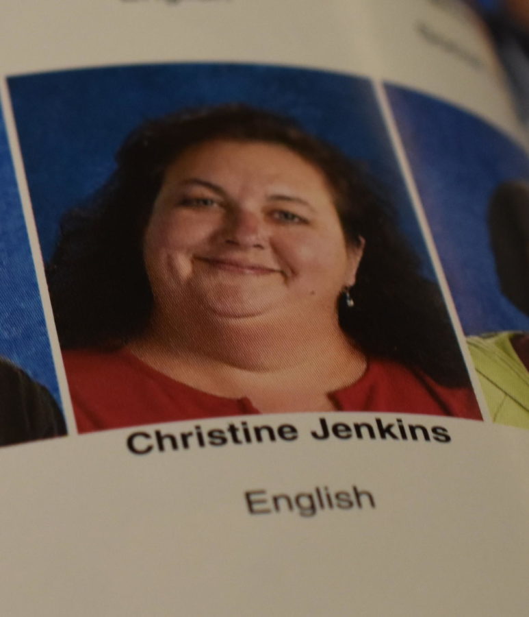 Christine Jenkins pictured in the 2008-09 yearbook. Jenkins was accused of pursuing a relationship with a freshman that year.