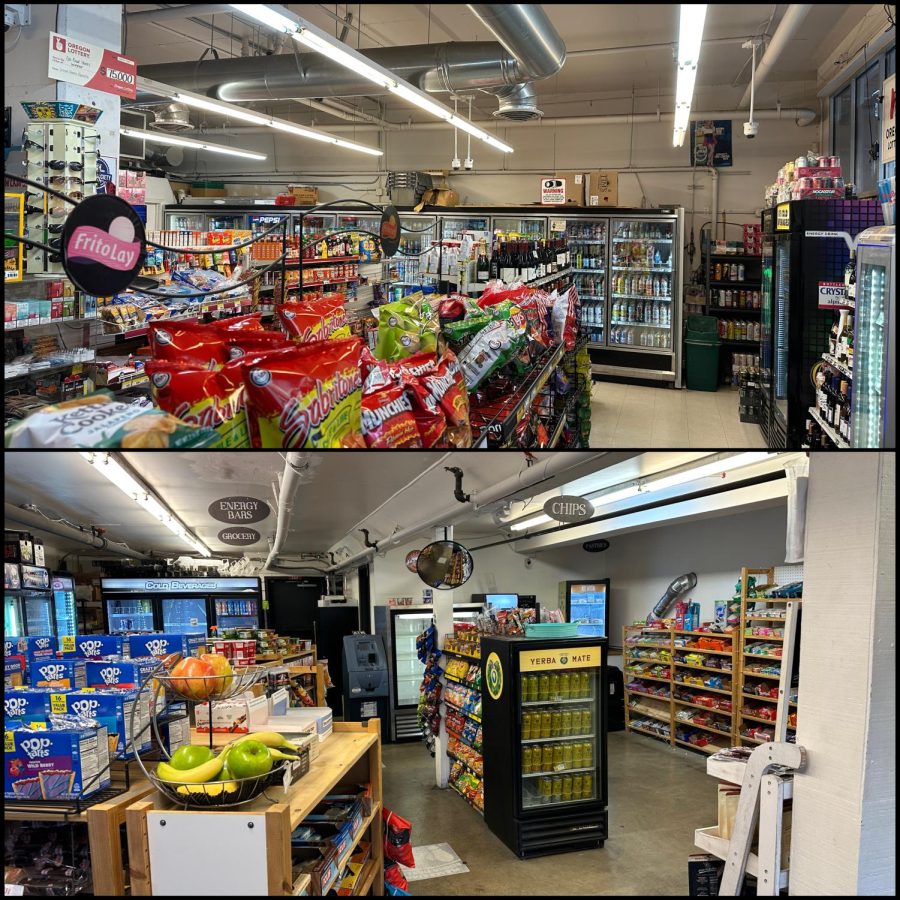 Interior of Go Foods (top) and interior of Westside Market (bottom)
