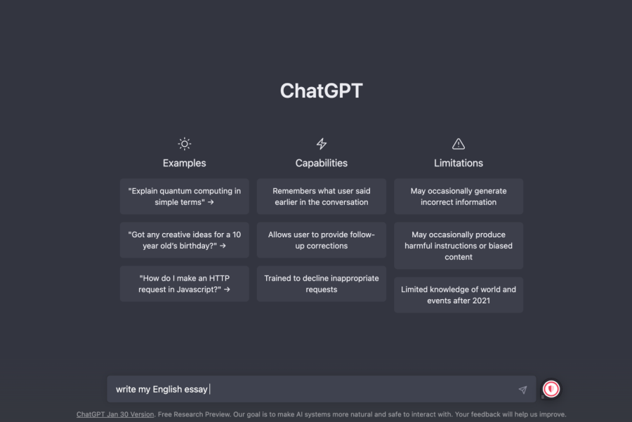 ChatGPT’s user interface. 
