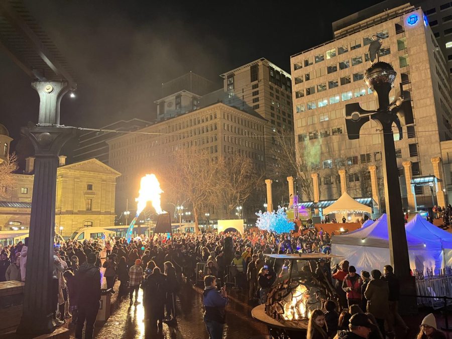 This year marks the eighth Portland Winter Light Festival, an annual free event held by the non-profit organization Willamette Light Brigade. It features creations by various artists exploring the themes of art and technology.