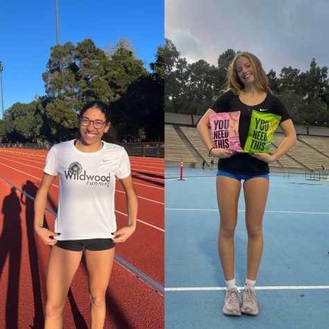  Stanford athlete Juliette Whittaker(left) poses for NIL deal photo with Wildwood running. UCLA athlete Mia Kane(right) poses for a NIL deal photo with You Need This brand. 



