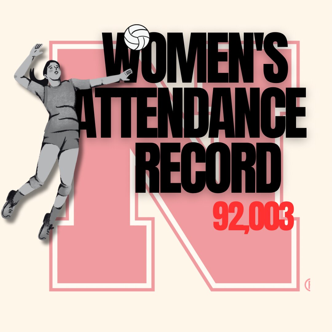 Over+92%2C000+fans+watched+the+University+of+Nebraska+women%E2%80%99s+volleyball+record-+breaking+game+against+University+of+Omaha.+