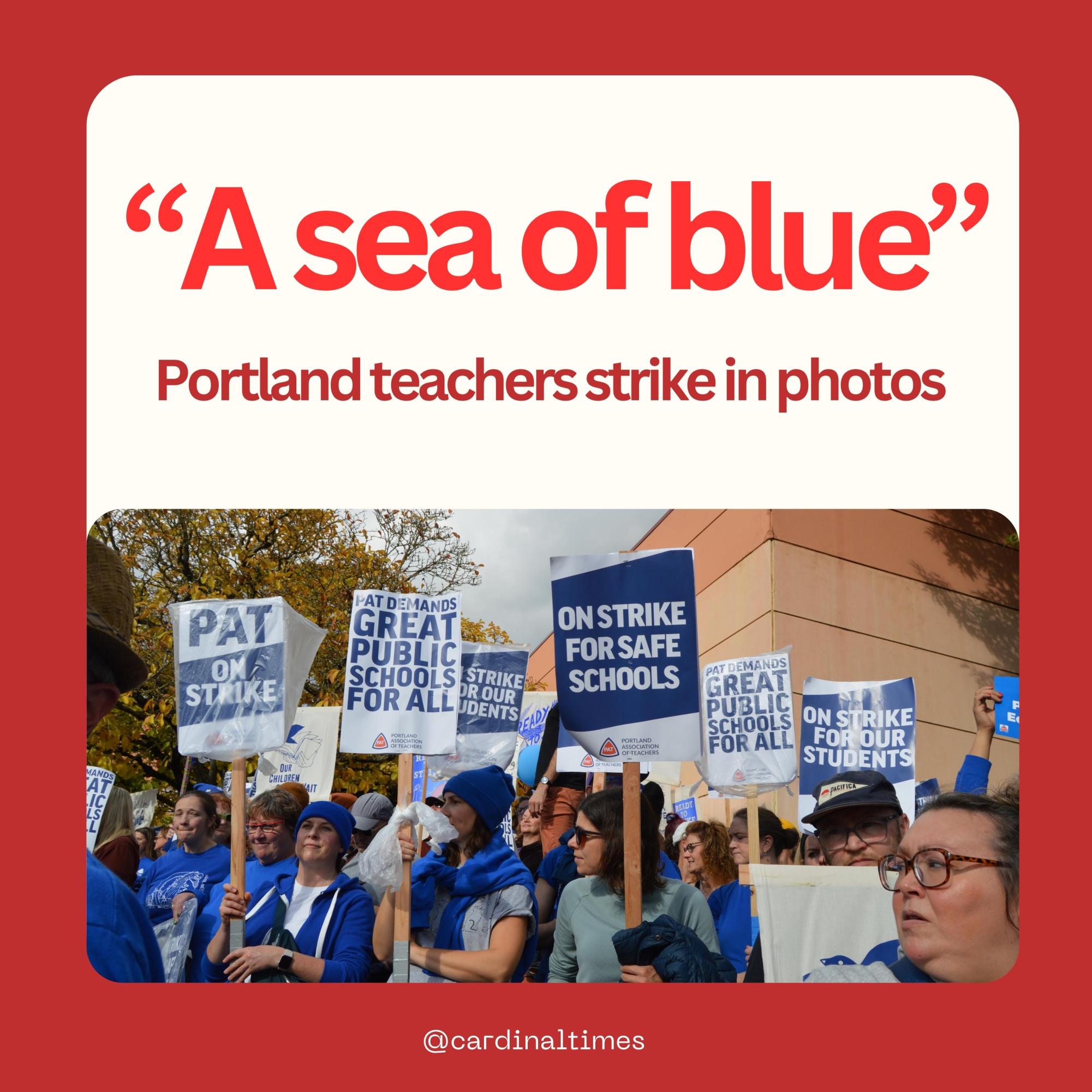 A sea of blue - Portland teachers strike in photos