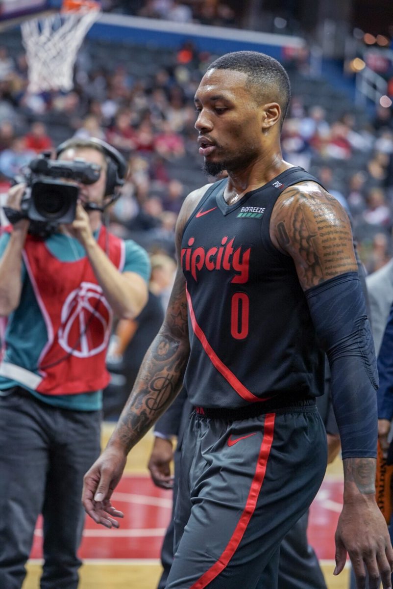 Damian Lillard leaves court while still playing for the Blazers. Photo Courtesy of All-Pro Reels.