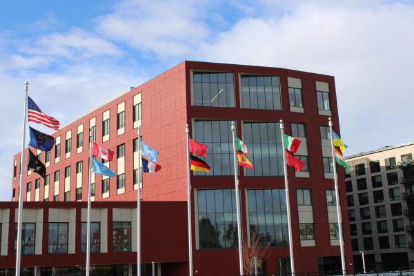 Languages currently taught at Lincoln include Spanish, Arabic, German, French and Mandarin. Some of the flags flying in front of the building represent countries where these languages are spoken.