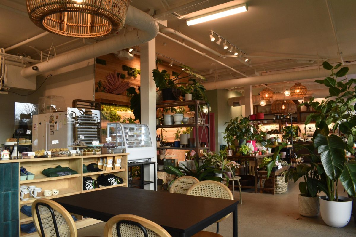 The interior of Botanical Bakeshop, a Filipino-owned cafe and plant shop located in Southeast Portland.