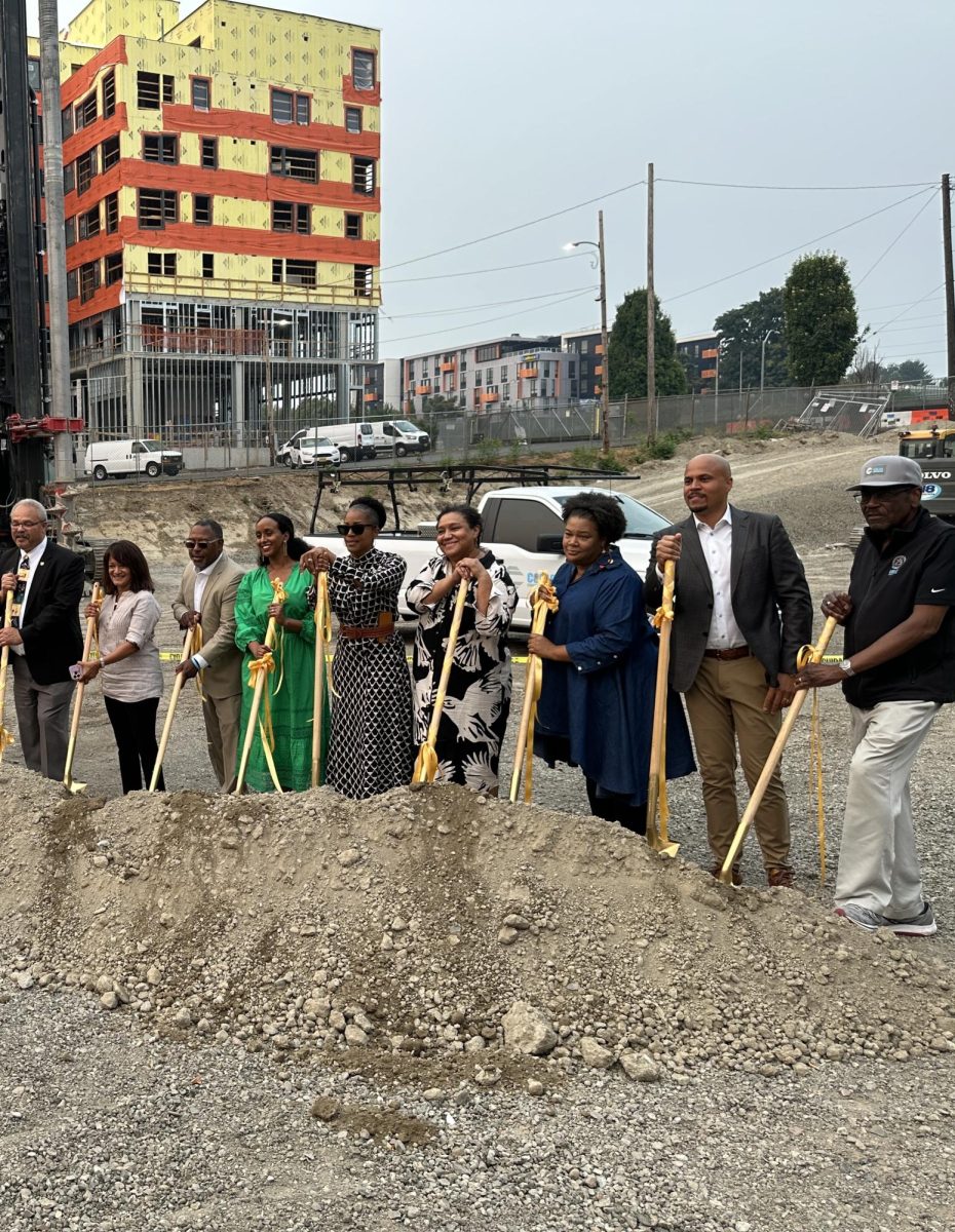 The Groundbreaking Ceremony of Albina One, Albina Vision Trusts’ first development project that will provide 94 units of family housing, taken in August of 2023.