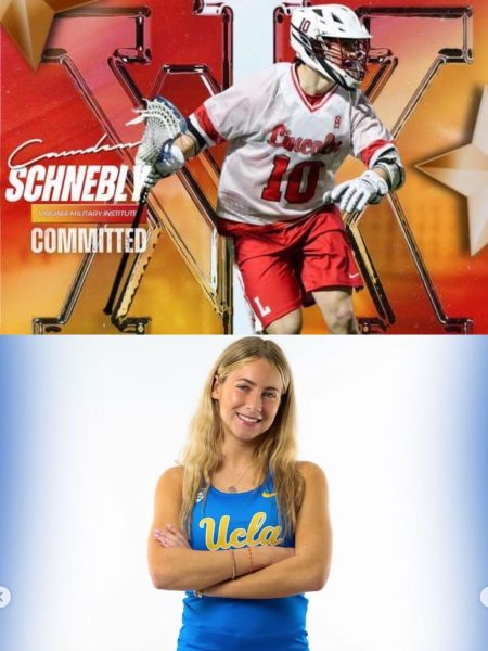 Sophia Malinoski (12) committed to UCLA for track and field and cross country (bottom). Camden Schnebly committed to Virginia Military Institute (VMI) for lacrosse (top). 

Courtesy of Sophia Malinoski and Camden Schnebly