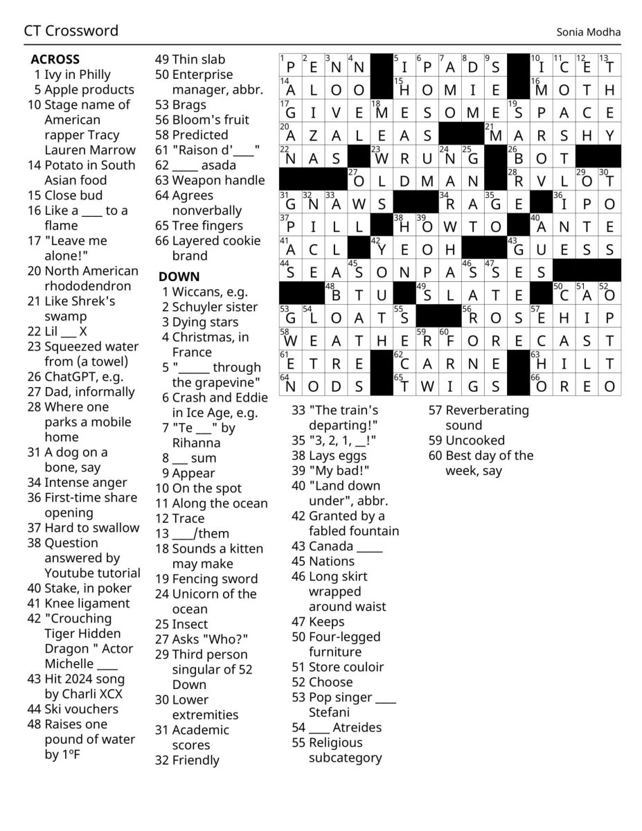 Crossword Answer Key