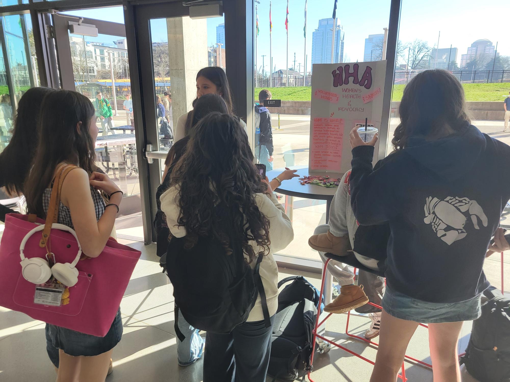 Students gather to learn more about the Women’s Health Advocacy Club during the club fair on February 28th.