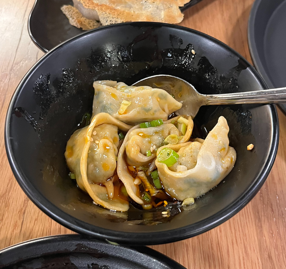 Dough Zone has two Portland locations; one on South River Drive and the other on SW Cedar Hills Blvd. One of the dishes we tried was the Chicken & Vegetable Wontons in Chili Sauce. 