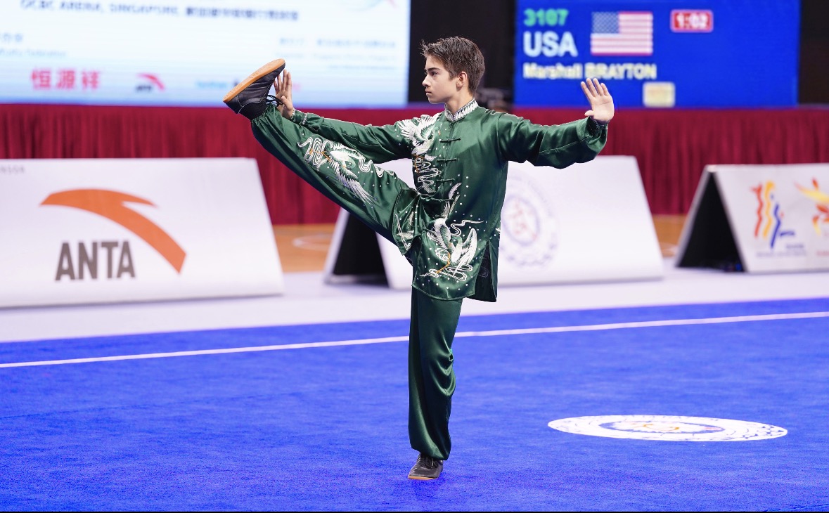 Marshall Brayton at the 4th World Tai Chi Championships in Singapore. Brayton got silver in the 2024 competition. Courtesy of Marshall Brayton