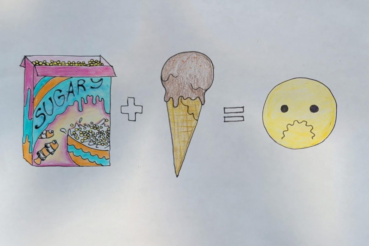 Like peanut butter and pickles, cereal and ice cream are delicious foods that aren’t delicious together. Illustration by Nora Christy